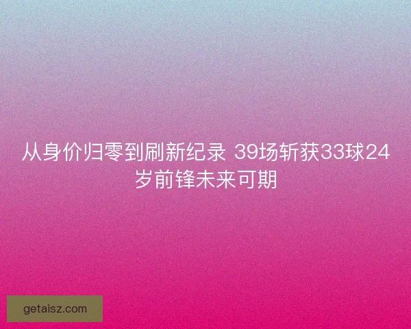从身价归零到刷新纪录 39场斩获33球24岁前锋未来可期